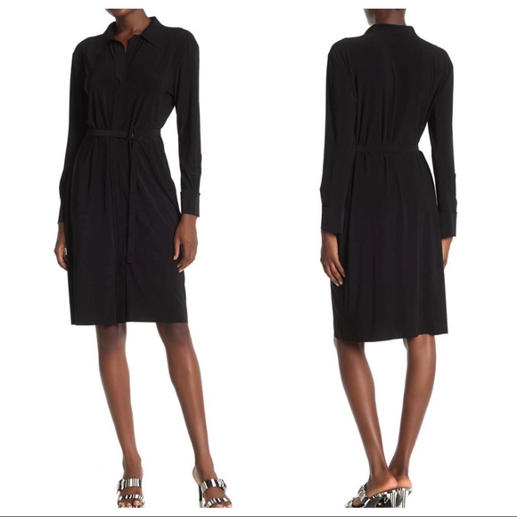 Norma Kamali Dresses & Skirts - Norma Kamali Belted Shirt Dress Black XXL